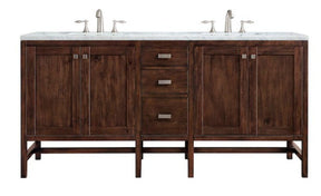 72" Addison Double Sink Bathroom Vanity, Mid Century Acacia