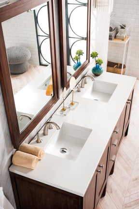 72" Addison Double Sink Bathroom Vanity, Mid Century Acacia