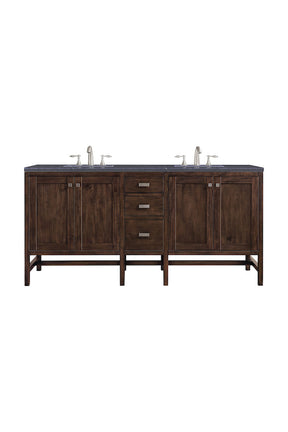 72" Addison Double Sink Bathroom Vanity, Mid Century Acacia