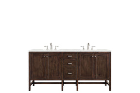 72" Addison Double Sink Bathroom Vanity, Mid Century Acacia