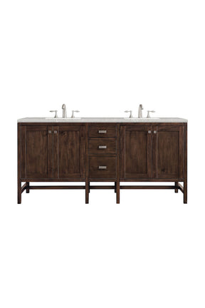 72" Addison Double Sink Bathroom Vanity, Mid Century Acacia