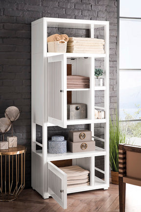 30" Athens Bookcase Linen Cabinet, Glossy White