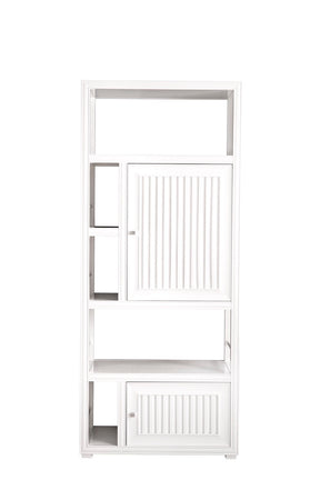 30" Athens Bookcase Linen Cabinet, Glossy White