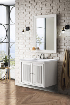 30" Athens Single Sink Bathroom Vanity, Glossy White