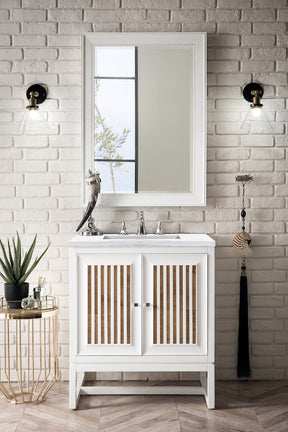 30" Athens Single Sink Bathroom Vanity, Glossy White