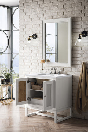 30" Athens Single Sink Bathroom Vanity, Glossy White