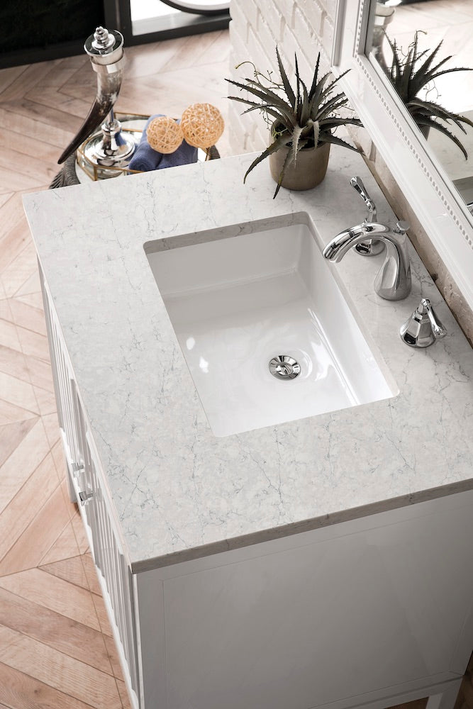 30" Athens Single Sink Bathroom Vanity, Glossy White