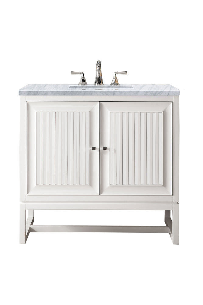 36" Athens Single Sink Bathroom Vanity, Glossy White