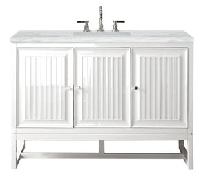 48" Athens Single Sink Bathroom Vanity, Glossy White