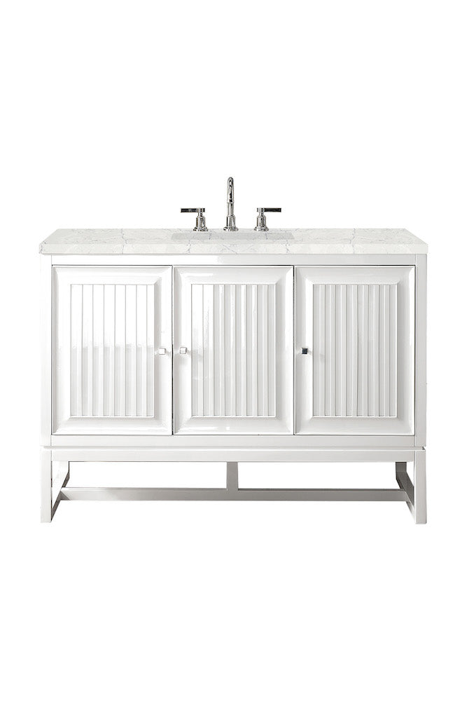 48" Athens Single Sink Bathroom Vanity, Glossy White