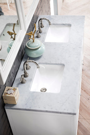 60" Athens Double Sink Bathroom Vanity, Glossy White