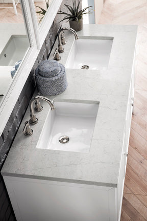 60" Athens Double Sink Bathroom Vanity, Glossy White