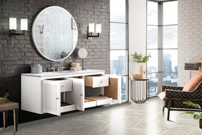 60" Athens Single Sink Bathroom Vanity, Glossy White