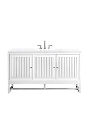 60" Athens Single Sink Bathroom Vanity, Glossy White