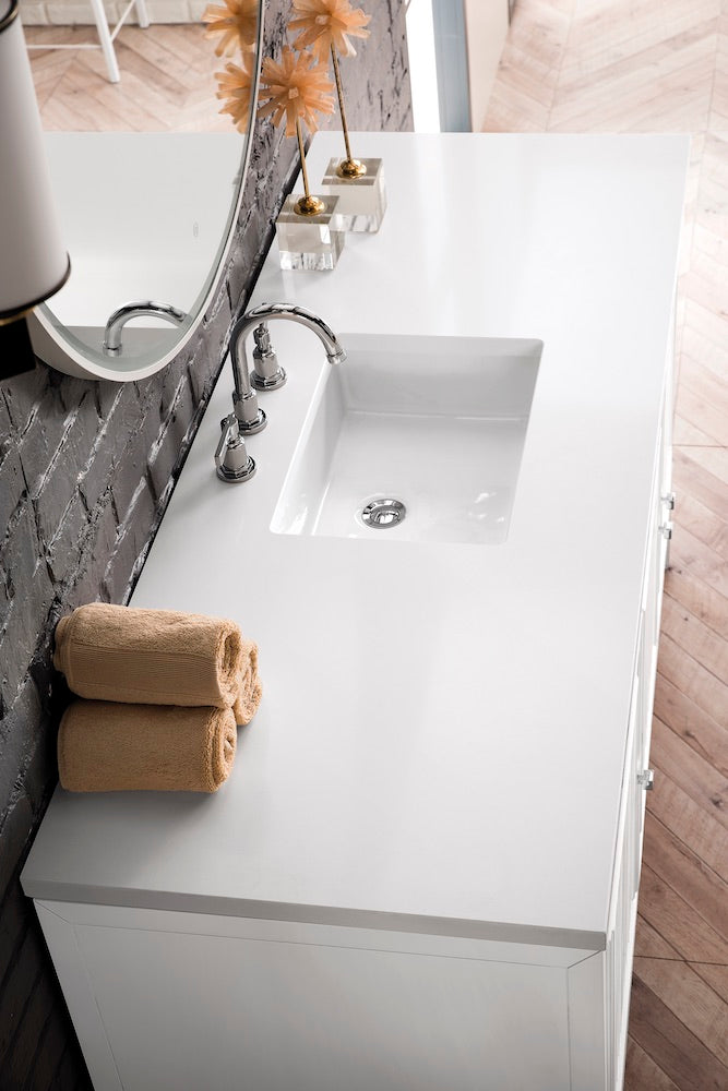 60" Athens Single Sink Bathroom Vanity, Glossy White