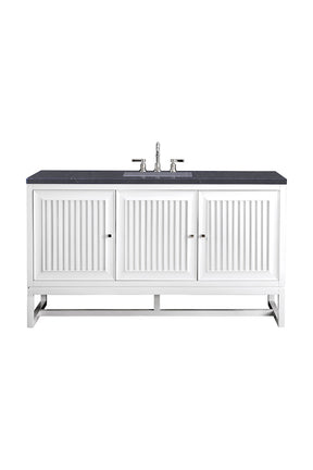 60" Athens Single Sink Bathroom Vanity, Glossy White