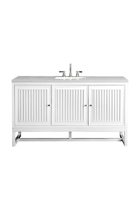 60" Athens Single Sink Bathroom Vanity, Glossy White