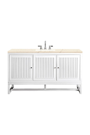 60" Athens Single Sink Bathroom Vanity, Glossy White