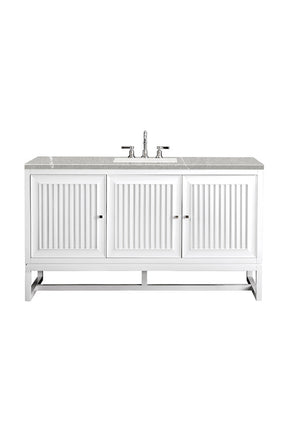 60" Athens Single Sink Bathroom Vanity, Glossy White
