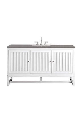 60" Athens Single Sink Bathroom Vanity, Glossy White