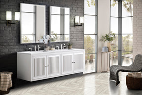 72" Athens Double Sink Bathroom Vanity, Glossy White