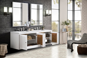 72" Athens Double Sink Bathroom Vanity, Glossy White