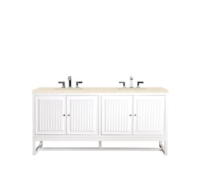 72" Athens Double Sink Bathroom Vanity, Glossy White