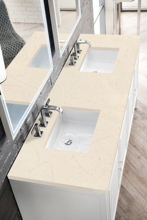 72" Athens Double Sink Bathroom Vanity, Glossy White