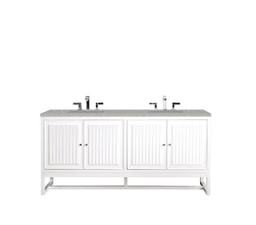 72" Athens Double Sink Bathroom Vanity, Glossy White