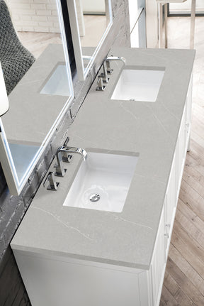 72" Athens Double Sink Bathroom Vanity, Glossy White