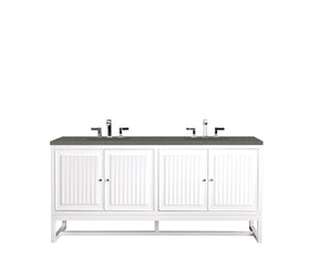 72" Athens Double Sink Bathroom Vanity, Glossy White