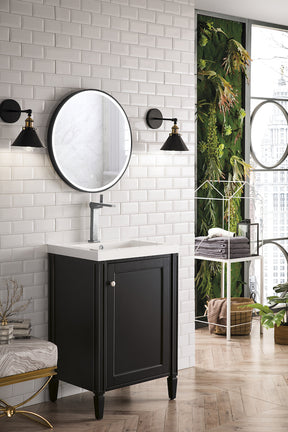 24" Britannia Single Bathroom Vanity, Black Onyx w/ Countertop