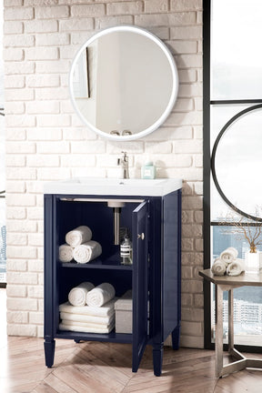 24" Britannia Single Bathroom Vanity, Navy Blue w/ Countertop