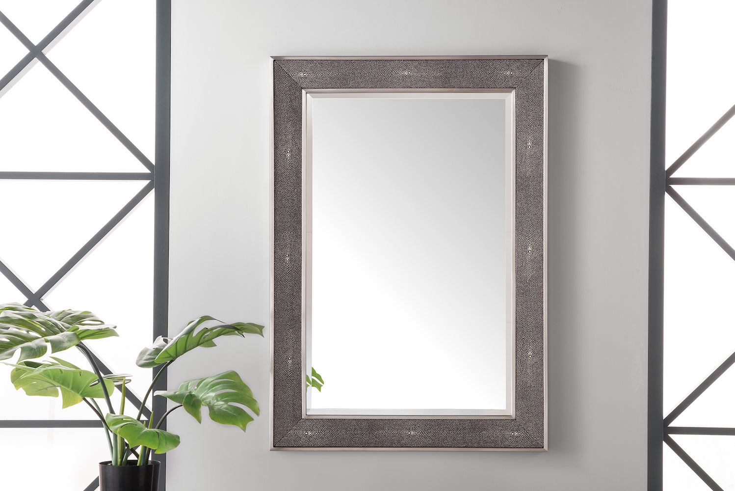 28" Element Mirror, Silver w/ Charcoal