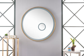 36" Radiance Round Mirror, Burnished Gold