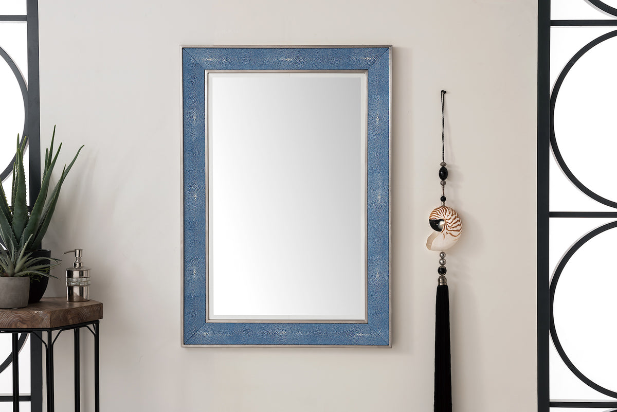 28" Element Mirror, Silver w/ Delft Blue