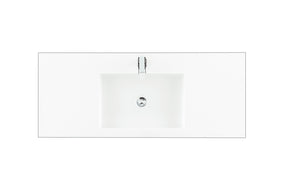 48" Columbia Single Sink Bathroom Vanity, Glossy White w/ Matte Black