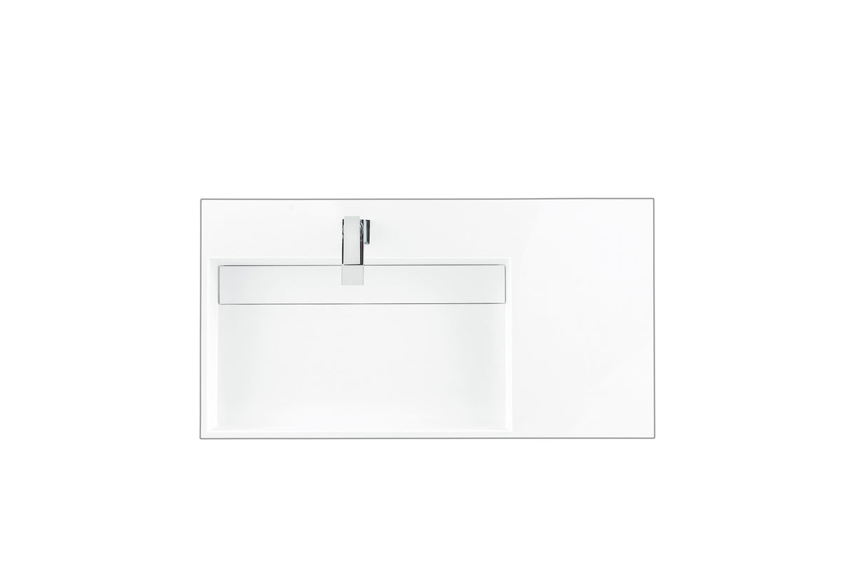 36" GW Single Composite Stone Countertop, Glossy White