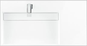 36" Columbia Single Wall Mount Vanity Cabinet, Glossy White, Radiant Gold