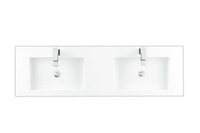 59" Columbia Double Sink Bathroom Vanity, Ash Gray w/ Matte Black