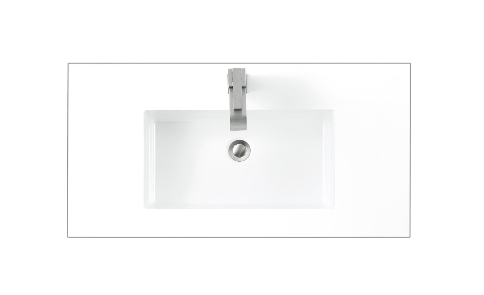 35.4" Milan Single Sink Bathroom Vanity, Modern Grey, Radiant Gold Base w/ White Top
