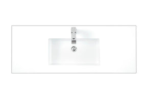 47.3" Milan Single Sink Bathroom Vanity, Glossy White, Glossy White Base w/ White Top